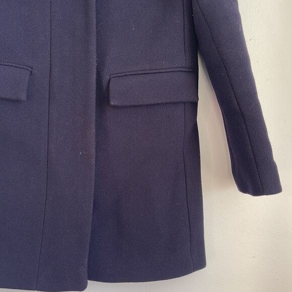 J. Crew Cocoon Stadium Cloth wool blend full zip mock neck midi coat sz 0 - Picture 3 of 6